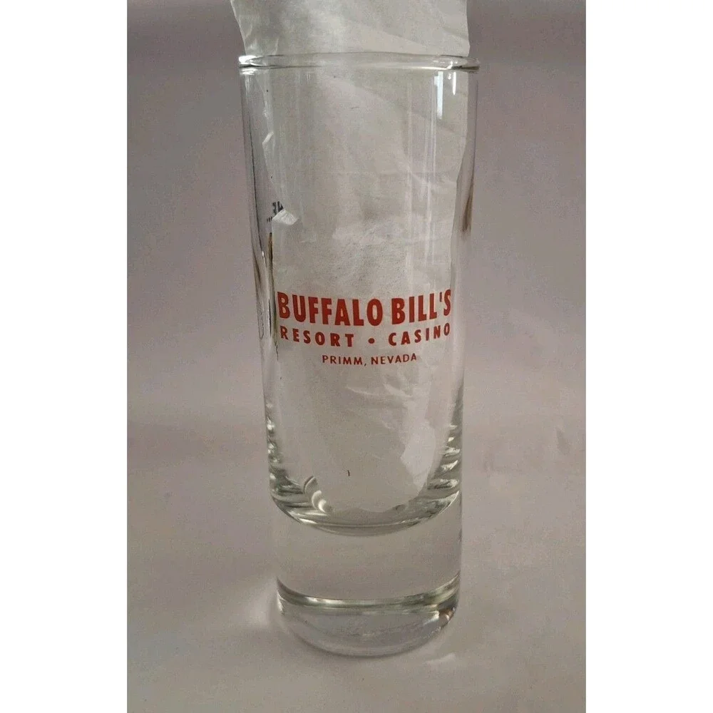 Rare Vtg Desperado Rollercoaster, Souvenir Shot Glass, Buffalo Bill's Primm NV
